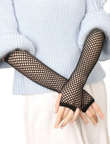 Black Mesh Mittens
