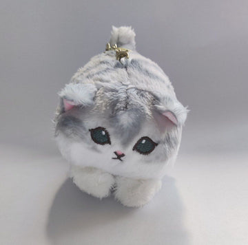 Gray Cat Plush Keychain
