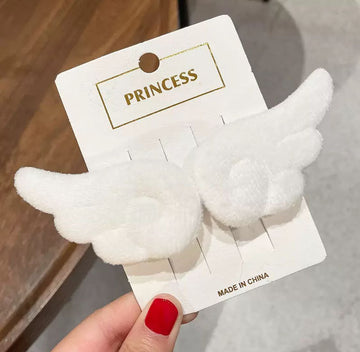 White Wing Hair Clips