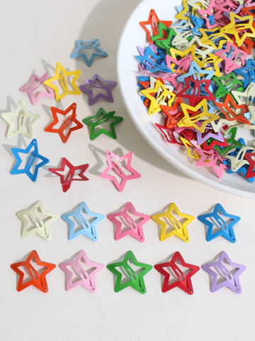 Colorful Star Hair Clips (Set of 10)