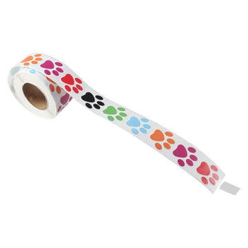Roll of 500 Sticker Sheets - Paw Prints