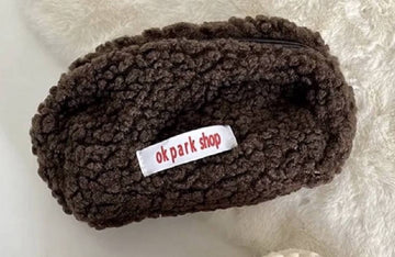 Soft Cosmetic Bag "Ok Park Shop" Chocolate