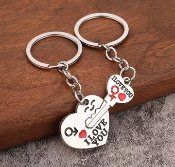 Pair of "I Love You" Keychains – Silver