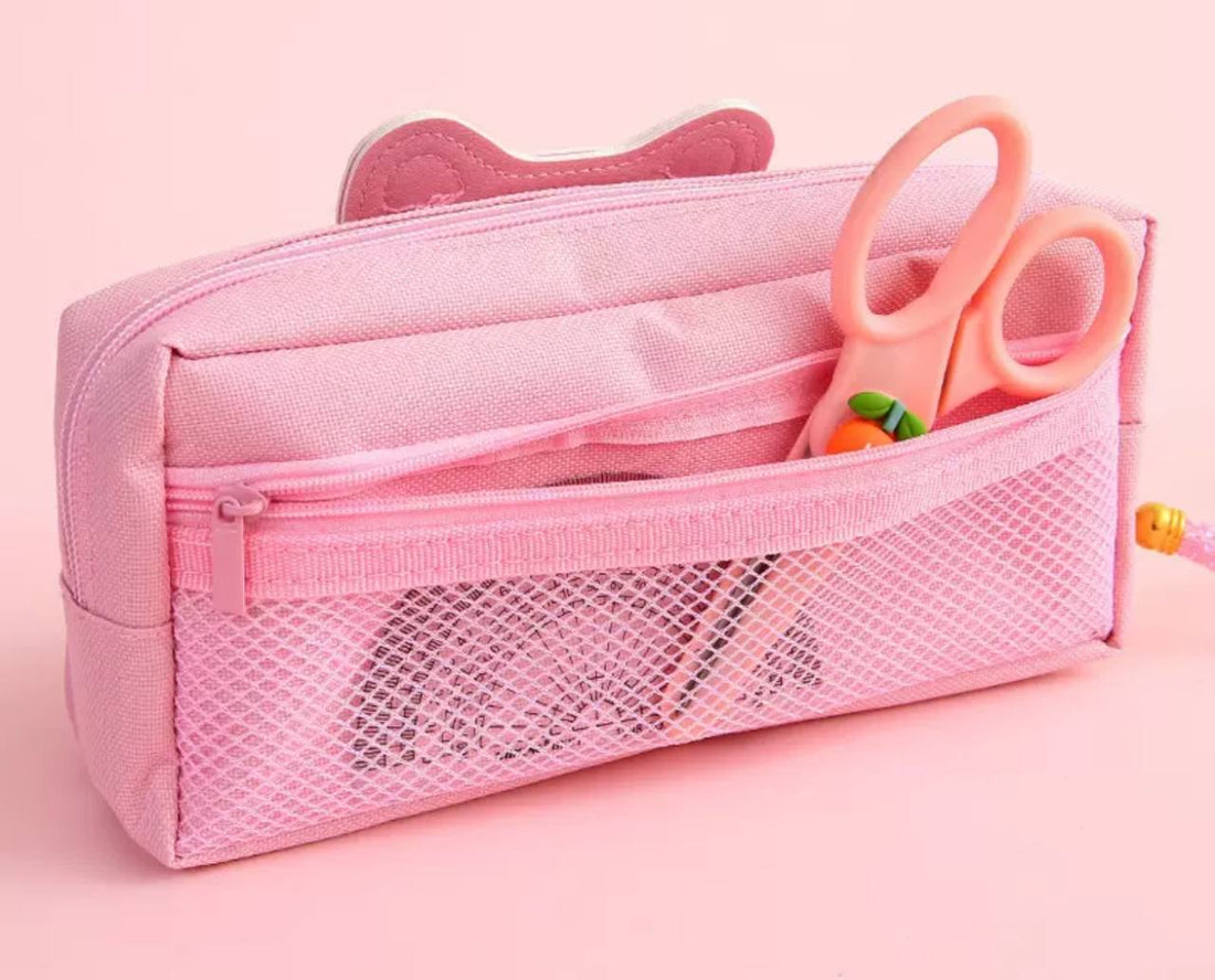Glitter Pencil Case "Lovely Cat" Blue
