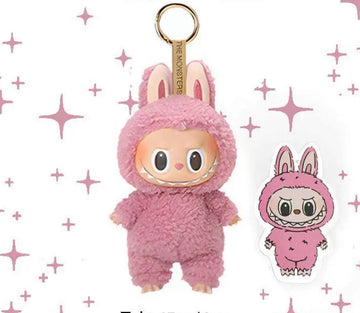 Labubu Pink Keychain Figurine