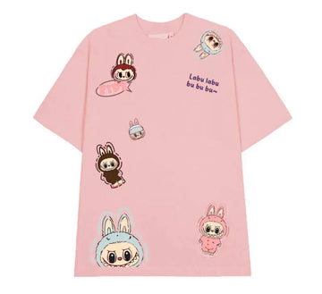Pink Oversized Labubu T-Shirt