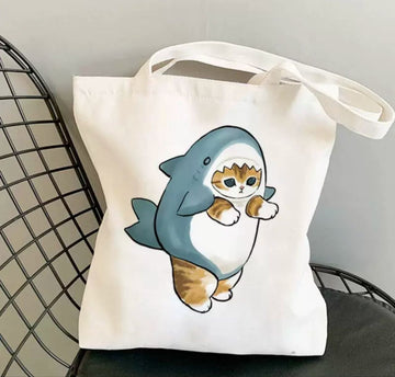 Shopper Bag: Kitten in a Shark Costume