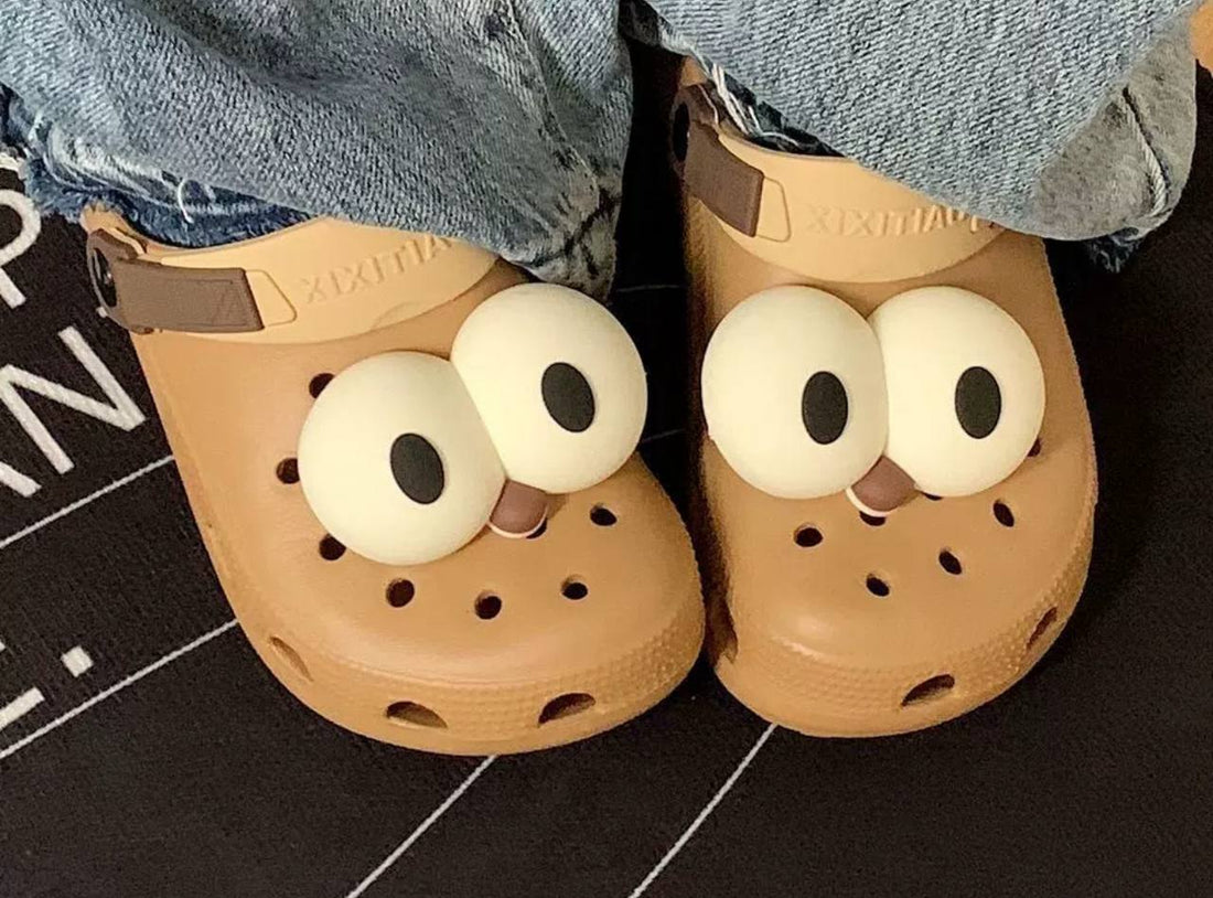 Eye-shaped jibbits with a little nose for Crocs