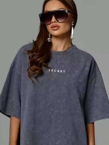 Oversized "Secret" T-Shirt Anthracite
