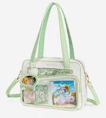 Clear insert bag - White with Lime Green accents