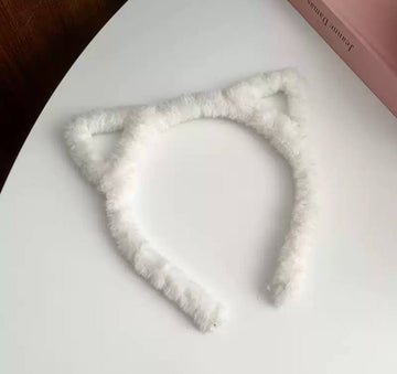 White Headband with Ears