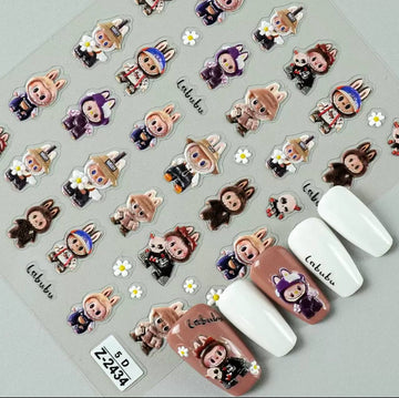 3D Nail Stickers Labubu