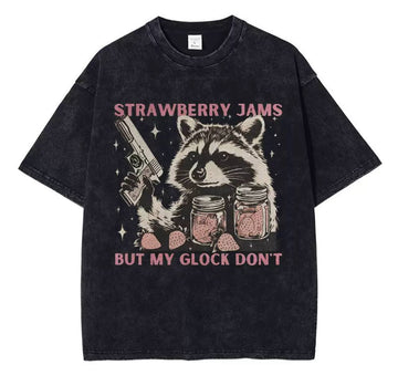 Black Melange Raccoon with Jam T-Shirt