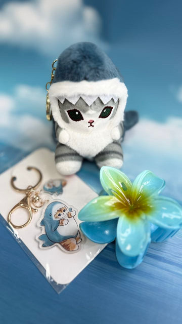 Gift Set with Cats ( plush toy, keychain, hair clip)