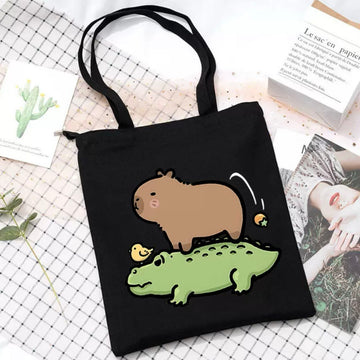 Capybara Shopper with Crocodile