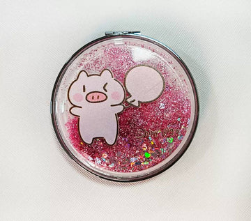 Foldable Pink Pig Mirror