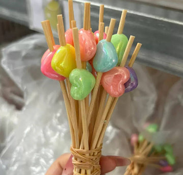 Decorative Heart-Shaped Icing Picks (50 pcs)