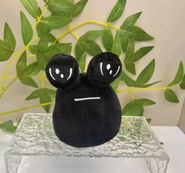 Soft plush keychain mini Pu Pou Black