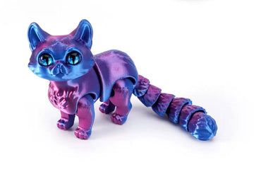 3D Stress-Relief Toy Cat in Purple and Blue