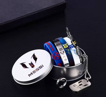 "Messi" accessory set (bracelets, token, ring)