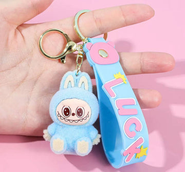 Labubu Sitting Blue Keychain