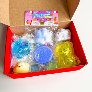 Squish Tab Hands Set: Hamster, Chick, Teddy Bear, Oreo, Ice
