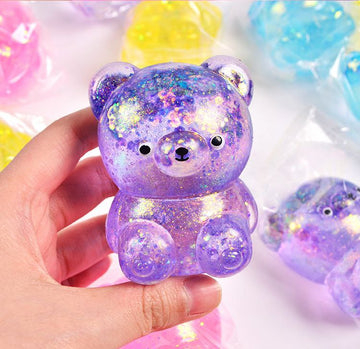 Squish Stress-Relief Gel Bear - Purple
