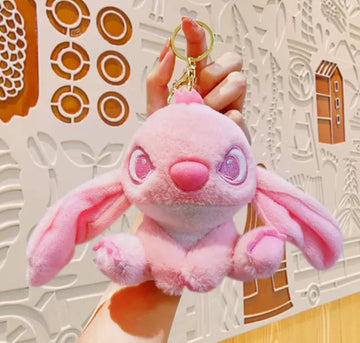 Pink Stitch Plush Keychain
