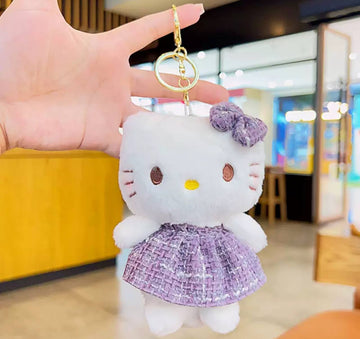 Soft plush keychain toy "Kitti" in Purple