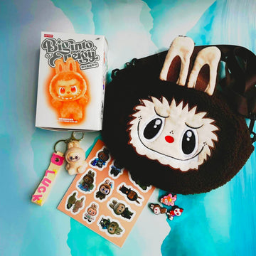 Labubu Gift Set (toy, keychain, stickers, jibitsy, pouch)