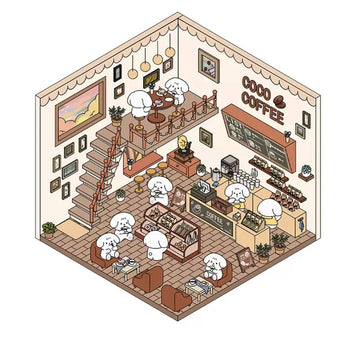DIY Rumbox 3D Sticker Set "Create Your Own Room" - Puppy Café