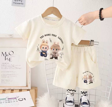 Kids' Labubu Costume (T-shirt + Shorts) White