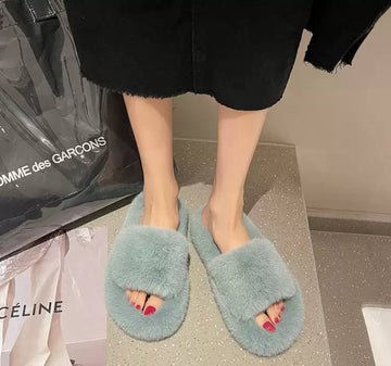 Soft Women's Slippers in Gray-Blue