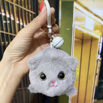Gray Cat Helicopter Keychain Toy