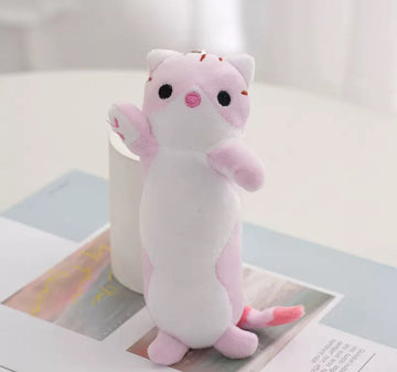 Pink Cat-Baton Plush Keychain