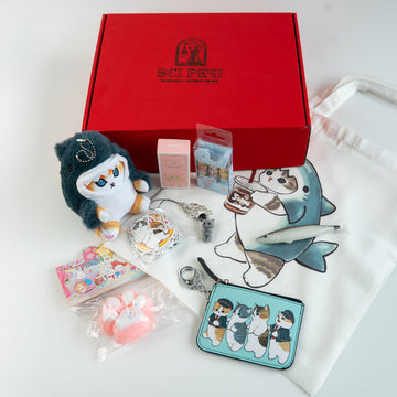 Gift Set "Kittens" (shopping bag, toy, wallet, keychain, stickers, squish, pen, balm)