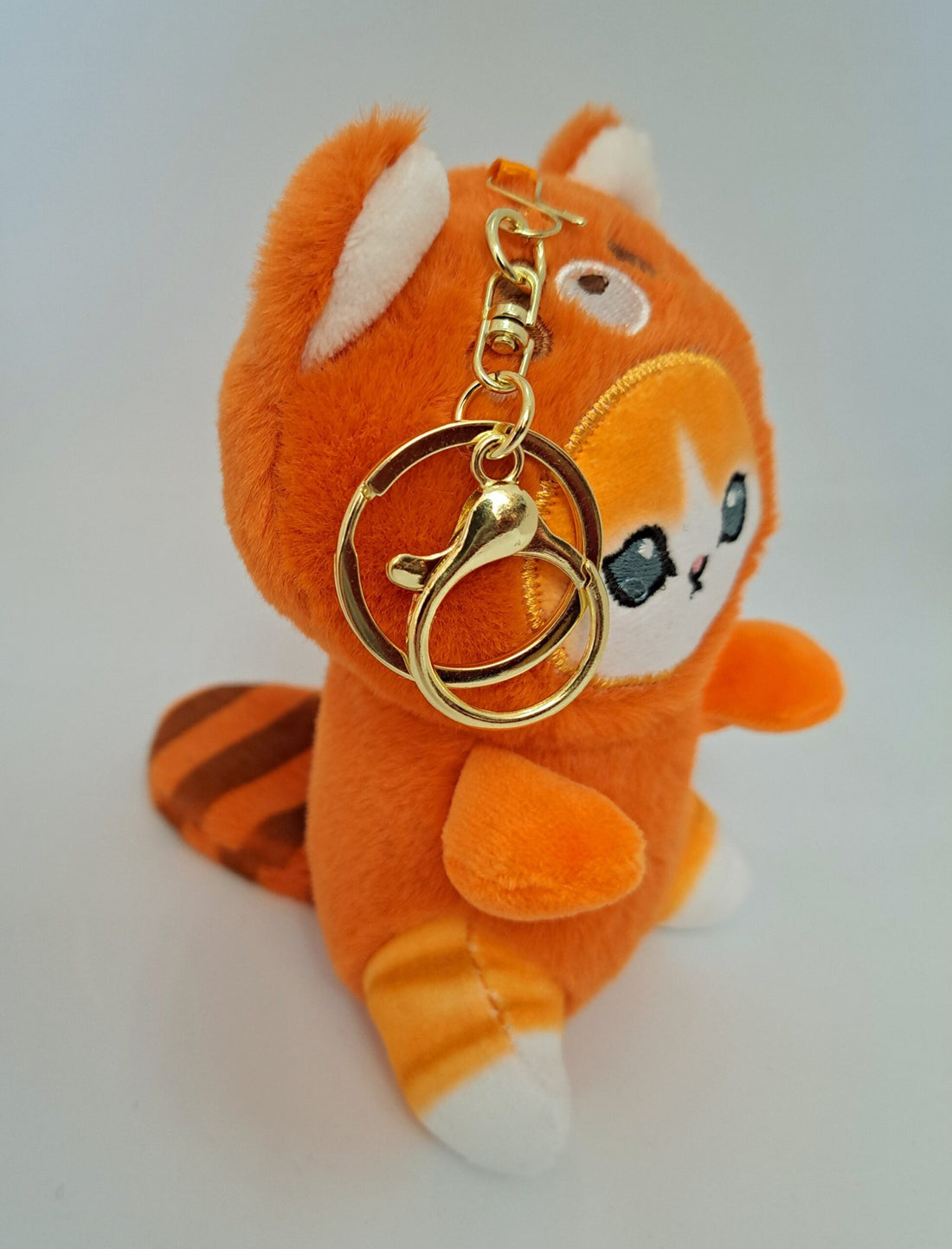 Soft Cat Keychain in a Red Panda Costume