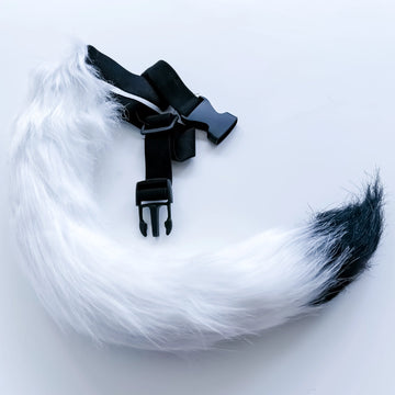 White Quadrobics Tail with Adjustable Strap