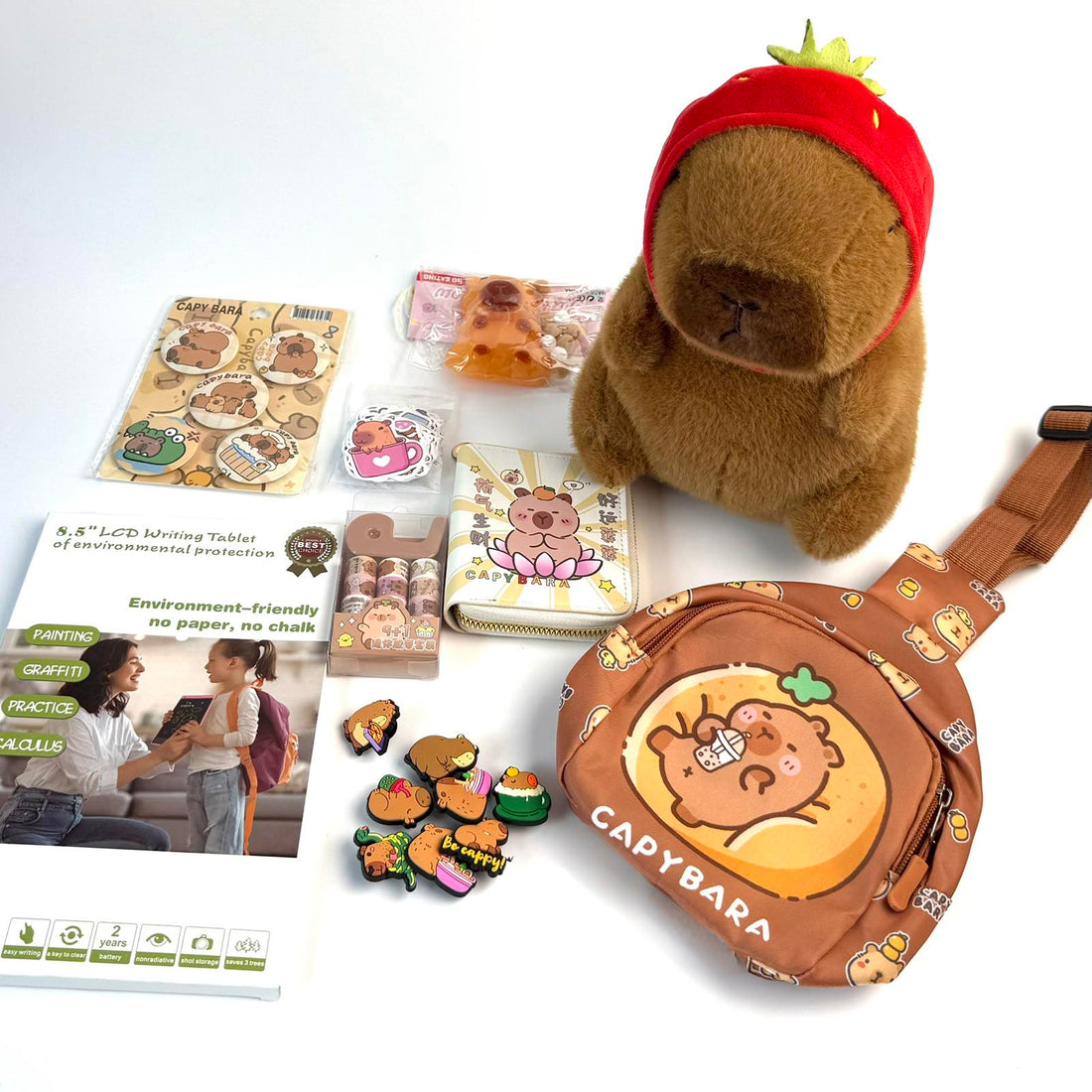 Capybara Gift Set (bag, plush toy, tablet, wallet)