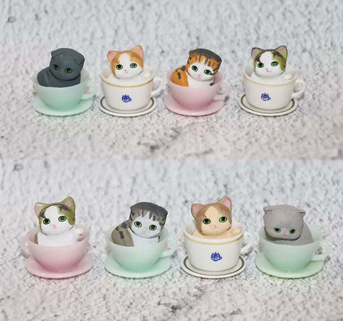 Set of 8 Tea Cat Masks