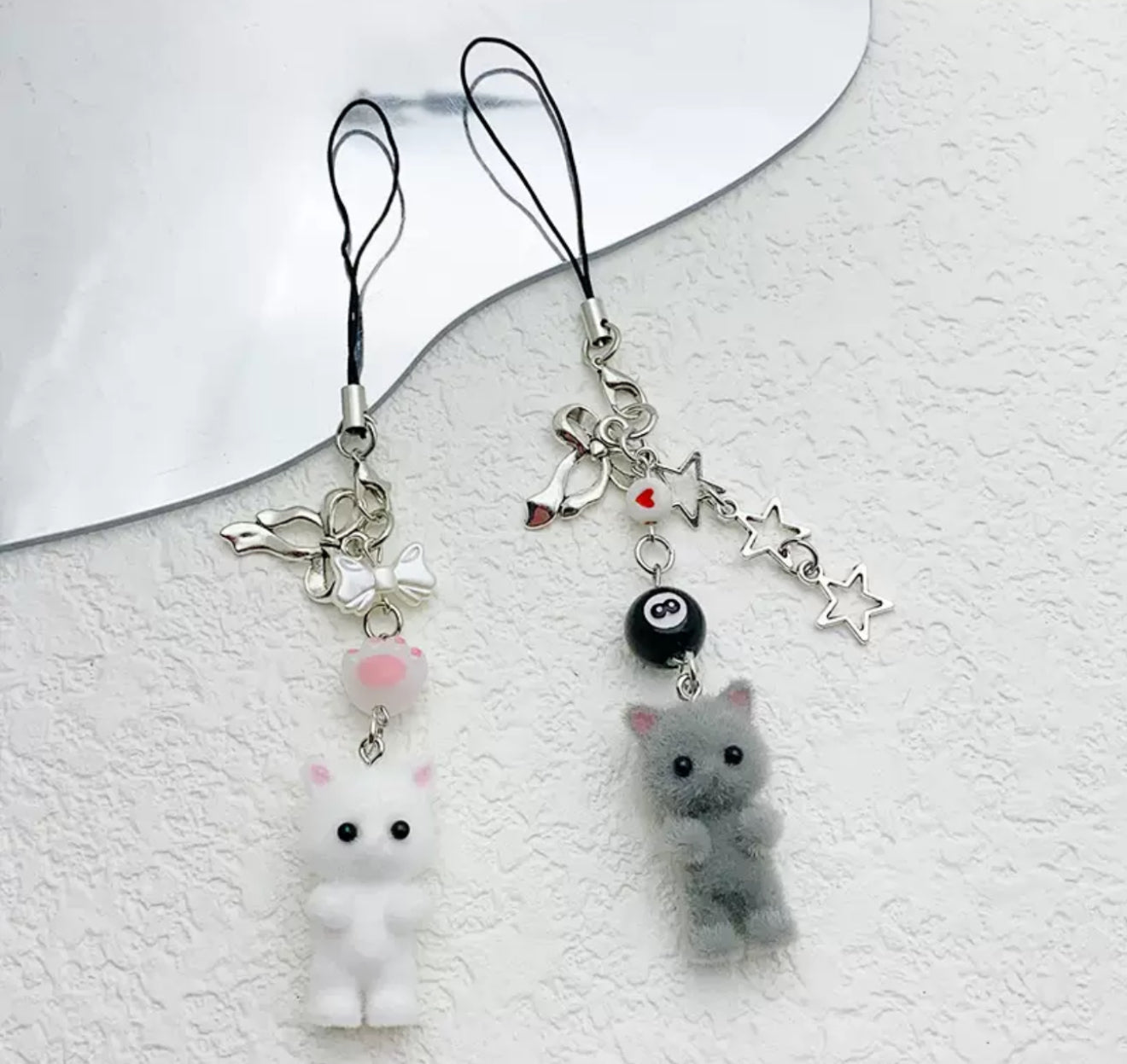 Cat Keychain with Pendant