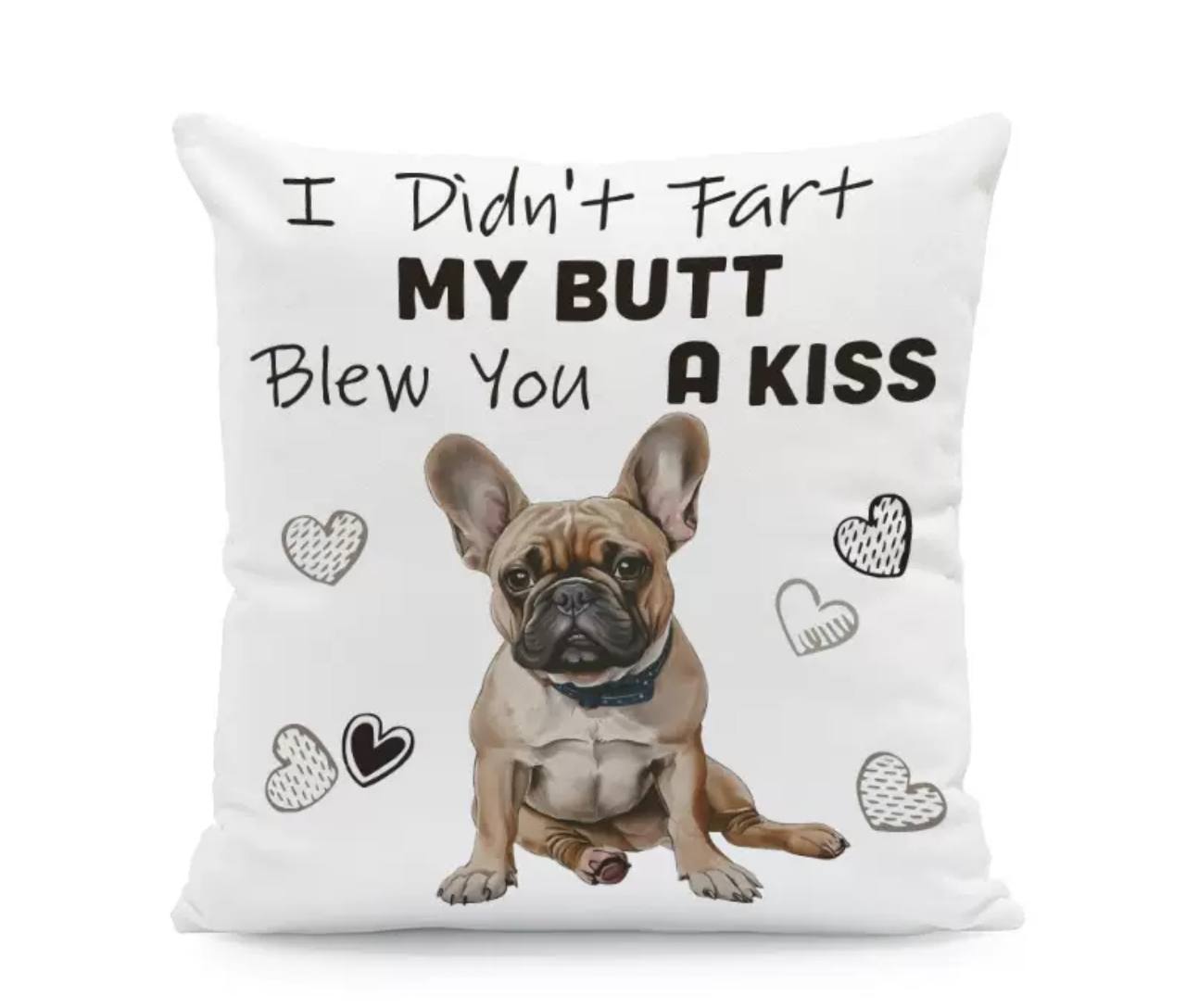 Decorative Pillowcase Bulldog White 45×45 cm
