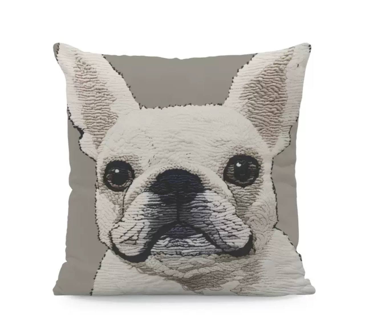 Decorative Pillowcase featuring a Gray Bulldog, 45×45 cm