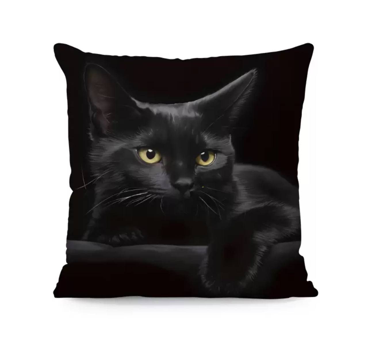 Decorative Pillowcase Black Cat 45×45 cm