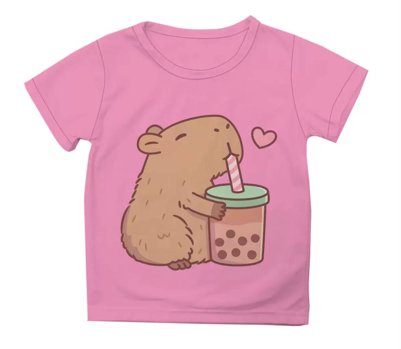 Kids' Kapibara Bubble T-Shirt - Pink