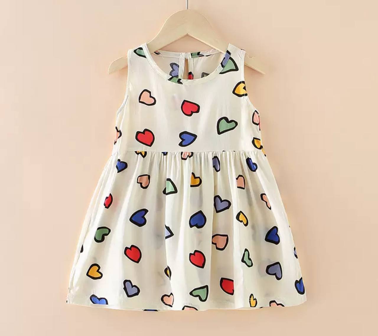 Children's Dress with Colorful Hearts