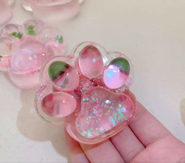 Transparent paw tab with strawberries