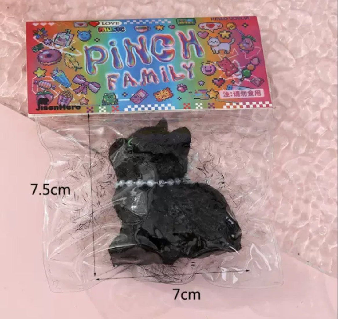 Stress-Relief Squish Tab: Black Kitten