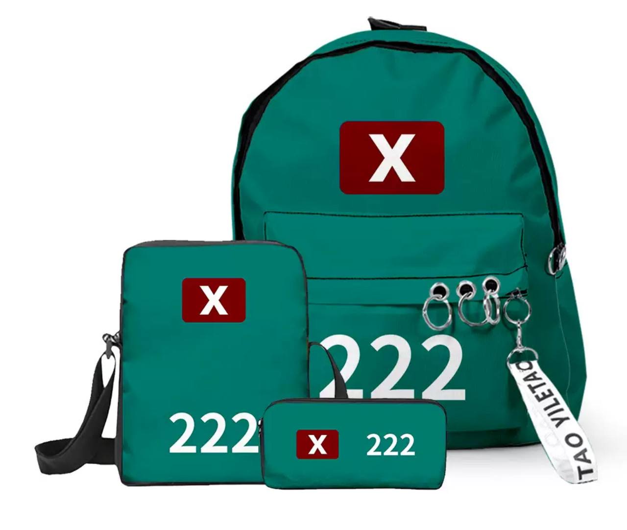 "Squid Game" Player Set: Backpack, Waist Bag, and Pencil Case 222