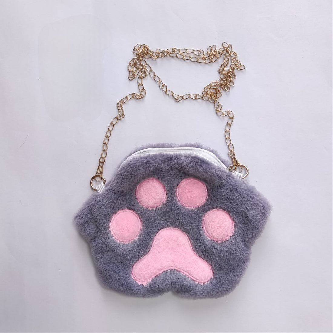 Soft "Paw" Bag on Chain – Black